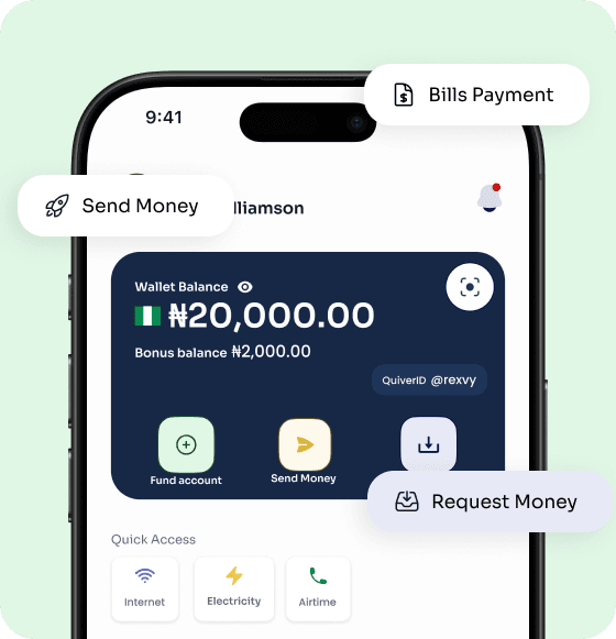 QuiverPay Money Transfer Interface